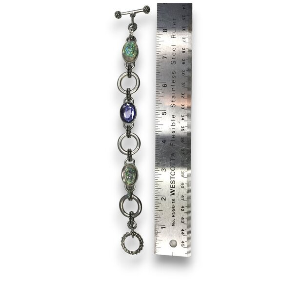 2pc- Lia Sophia Epiphany Abalone Rhinestone Bracelet & Lia Sophia chain Necklace - Picture 6 of 7